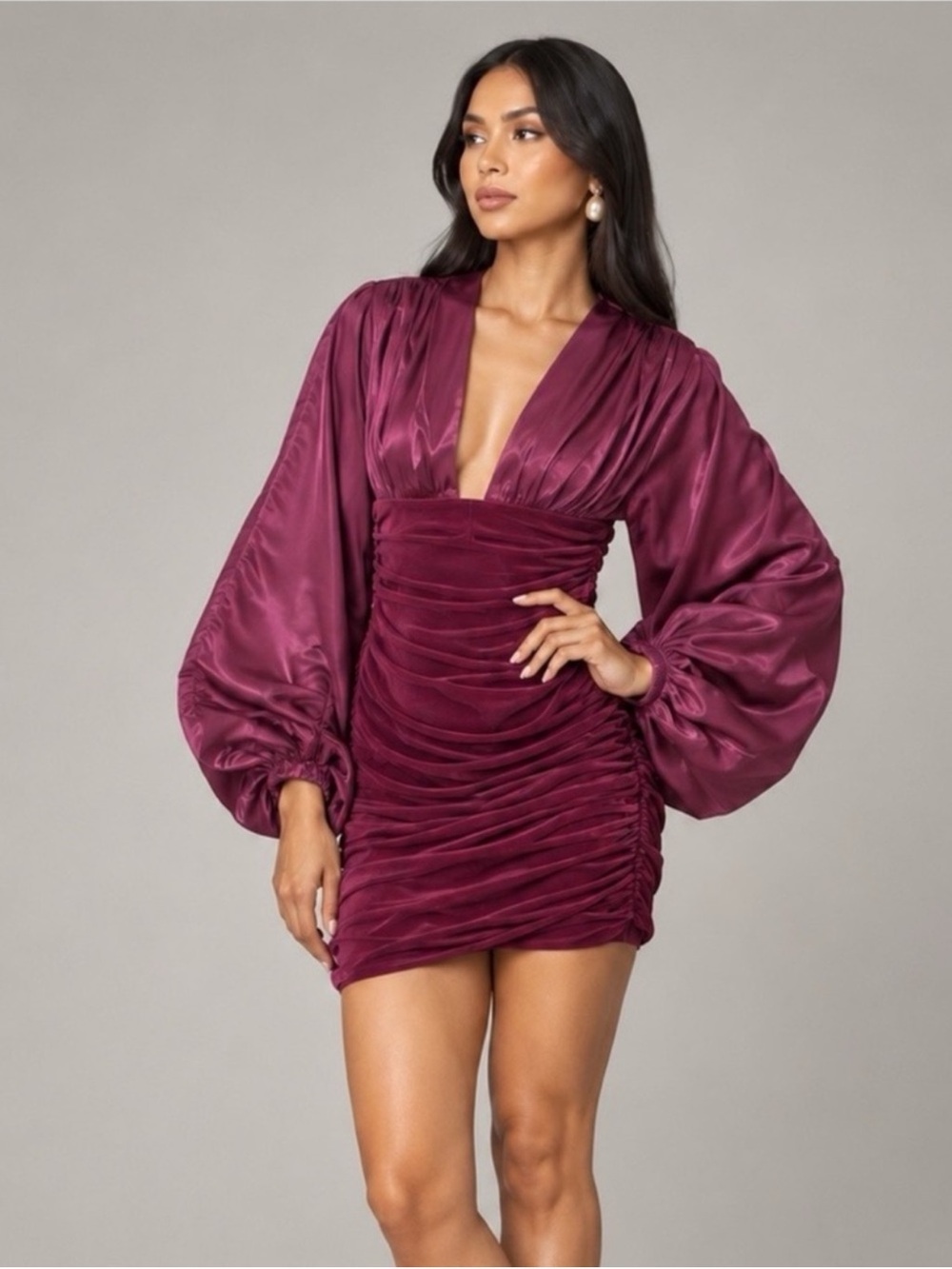 Anida mini dress | maroon